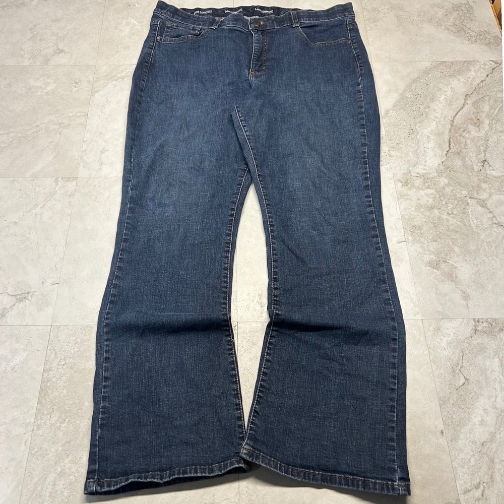 Lee Comfort Stretch Waistband Bootcut Jeans Dark Wash Women Size 18 Medium
